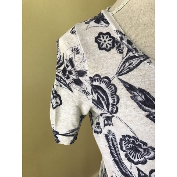 MEADOW RUE Anthropologie Martigny Blue Floral Ruch - Picture 5 of 9